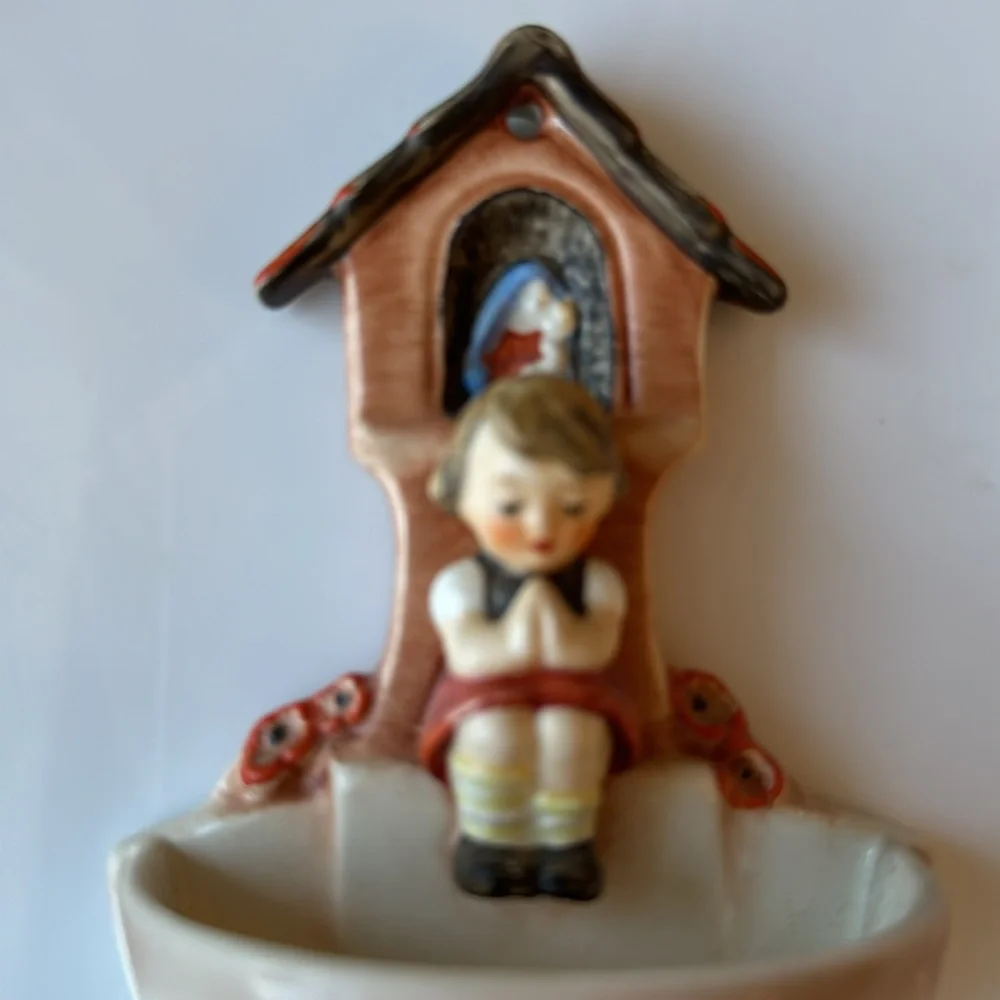 Vintage Hummel Goebel 164 Worship Praying Girl Holy Water Font